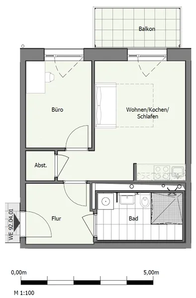 Neubau // Erstbezug // 1,5-Zimmer // Balkon // Einbauküche — photo 1